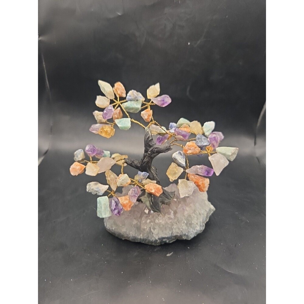 Multi Color Tree Of Life Crystal Bonsai Chakra Tree Copper Wire Gift